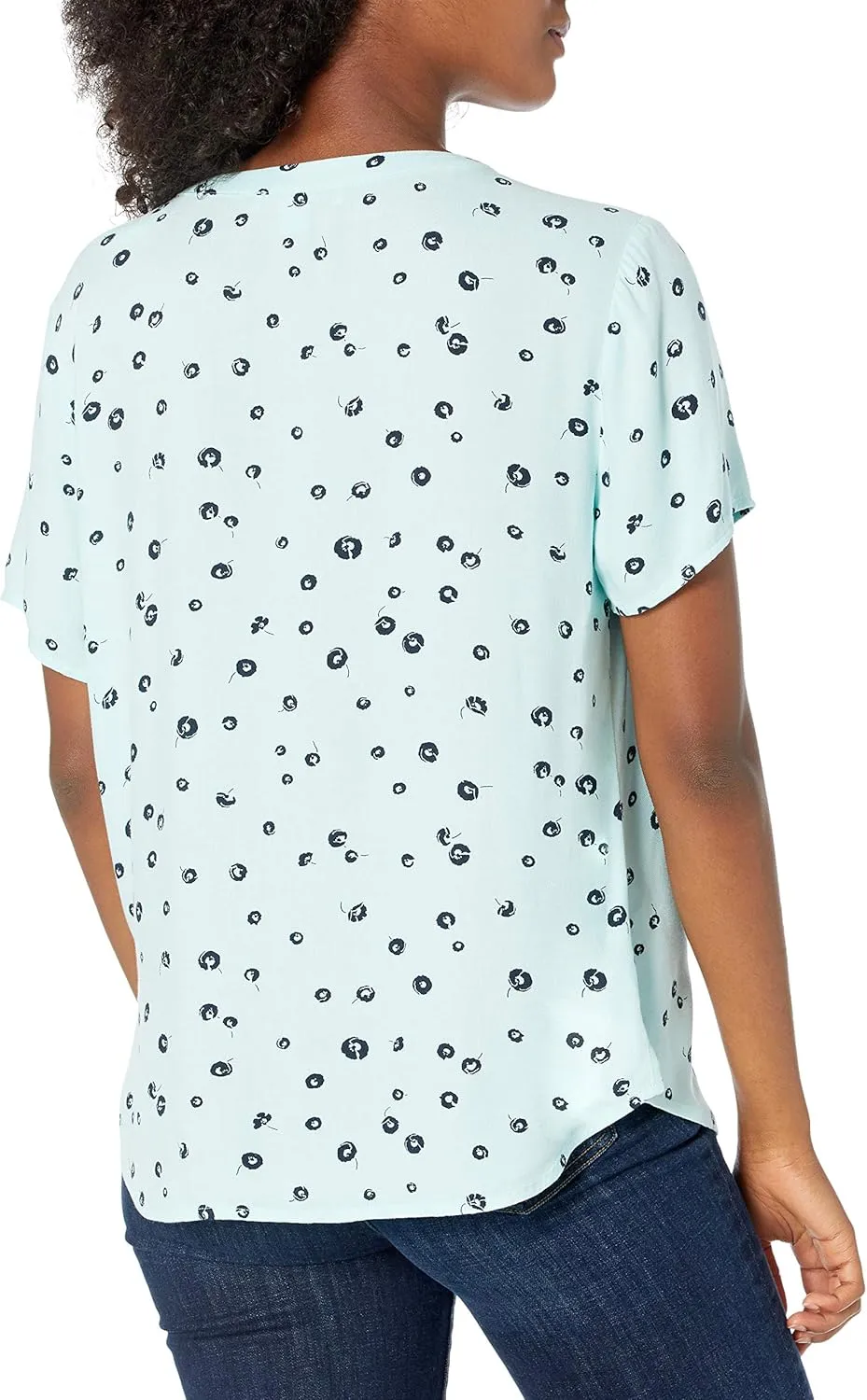 Amazon Essentials Women's Relaxed-Fit Short-Sleeve Woven Blouse