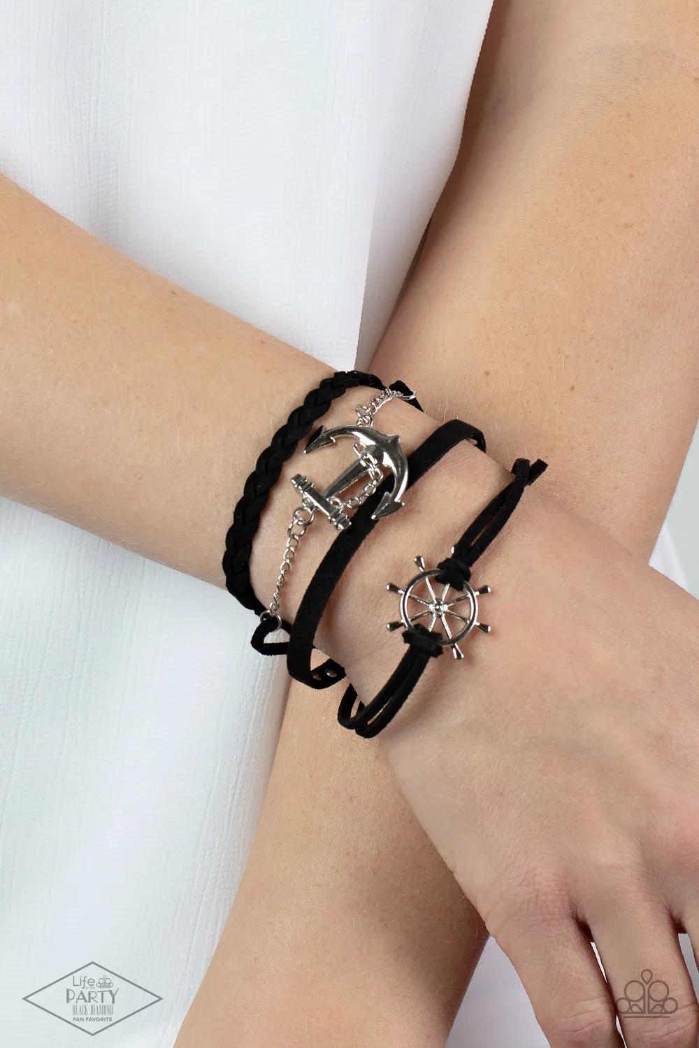 Anchors Away - Black Bracelet - Paparazzi Accessories