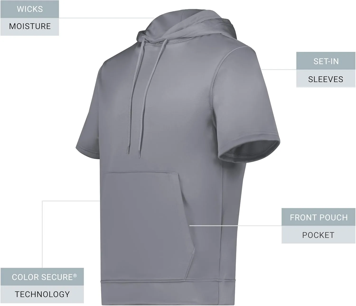 Augusta Sportswear Men's Wicking Fleece Short Sleeve Hoodie
