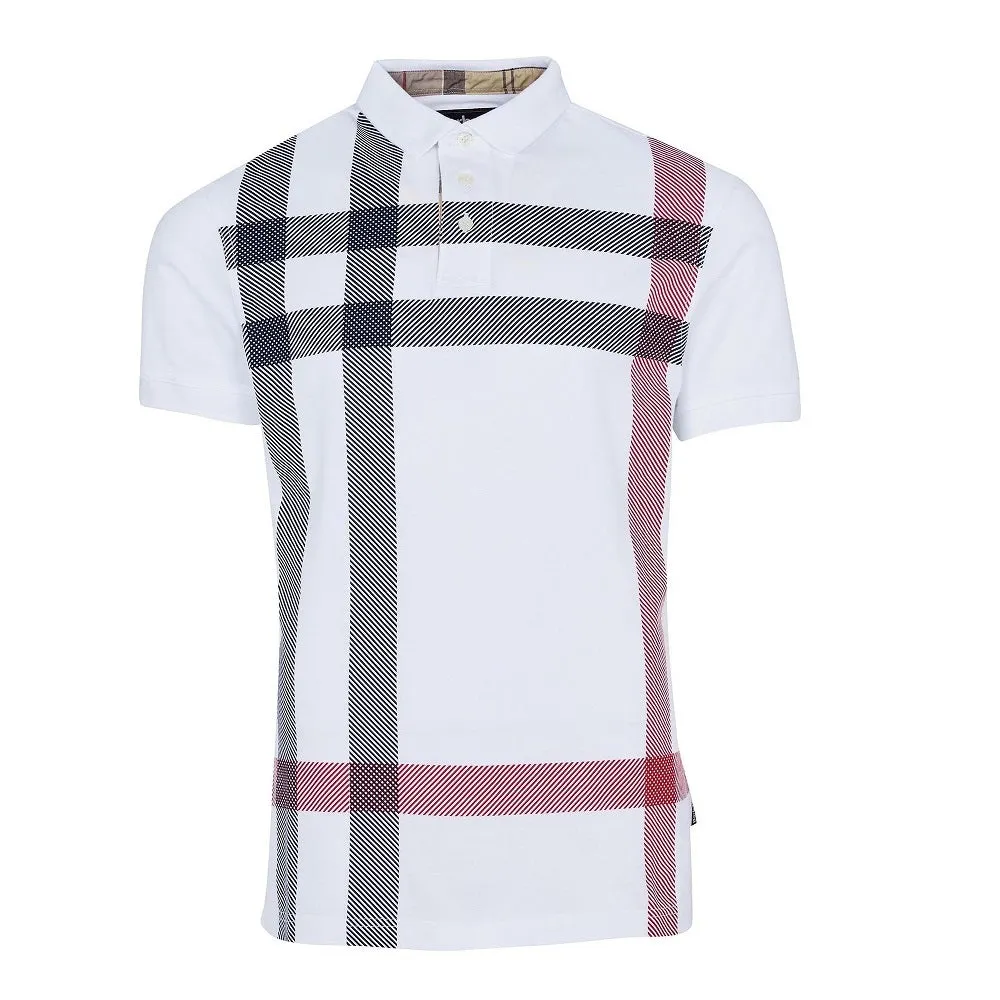 Barbour Blaine Oversized Tartan Polo Shirt White