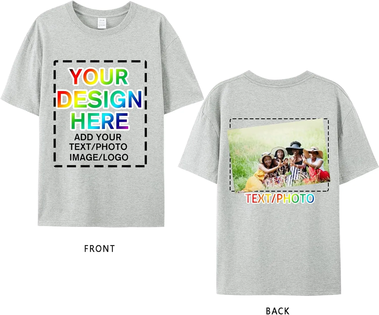 Custom Your Own Shirts with Photo Text & Logo - Personalized Tee Shirt for Men Women & Kids - Custom Personalized T Shirt