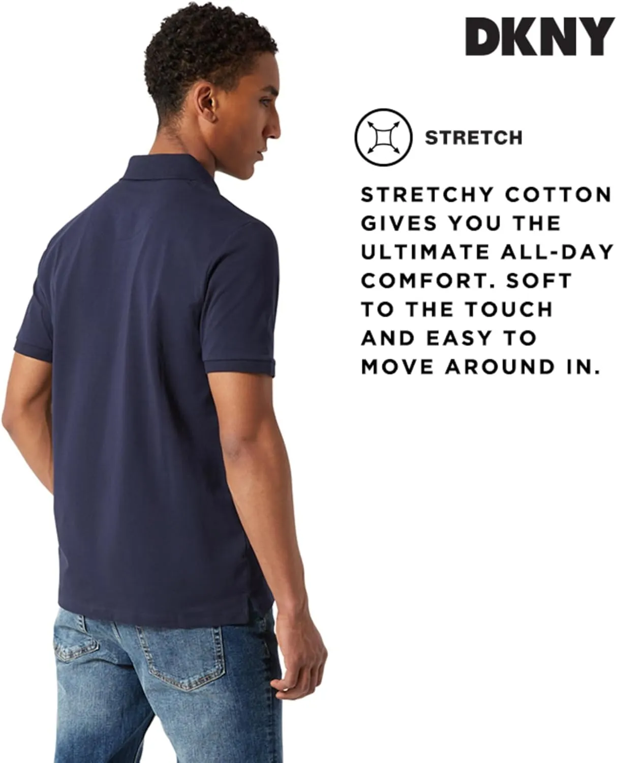 DKNY Polo Shirts for Men - Soft Stretch Casual Cotton Mens Polo Shirts | Modern Fit Short Sleeve Mens Polos