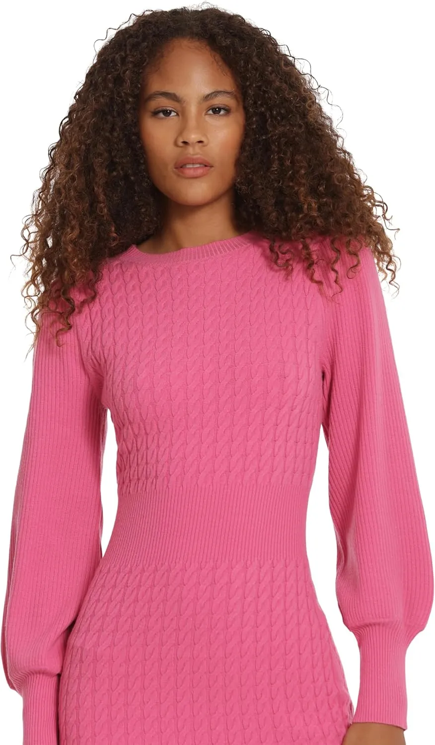Donna Morgan Mixed Cable Knit Fall Winter Sweater Dresses for Women