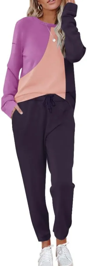 ETCYY NEW Lounge Sets for Women Two Piece Outfits Sweatsuits Sets Long Pant Loungewear Workout Athletic Tracksuits