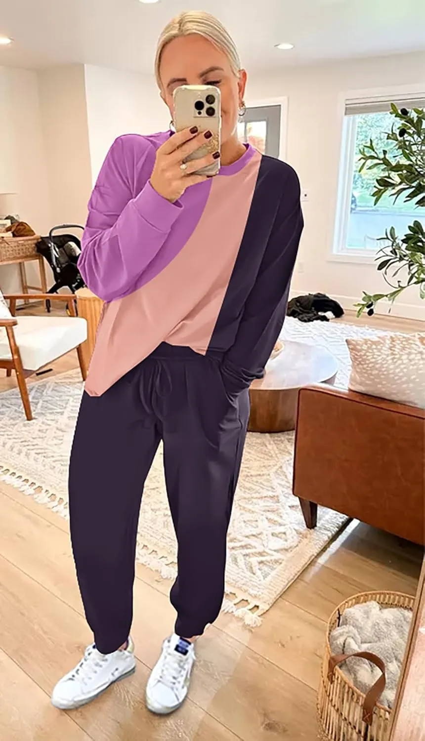 ETCYY NEW Lounge Sets for Women Two Piece Outfits Sweatsuits Sets Long Pant Loungewear Workout Athletic Tracksuits