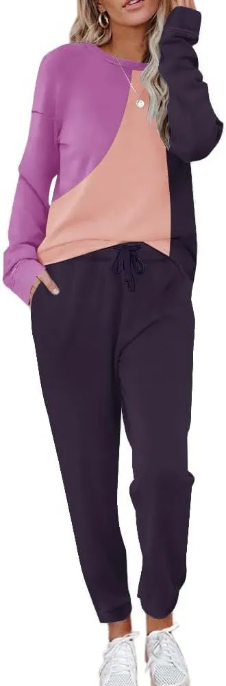 ETCYY NEW Lounge Sets for Women Two Piece Outfits Sweatsuits Sets Long Pant Loungewear Workout Athletic Tracksuits