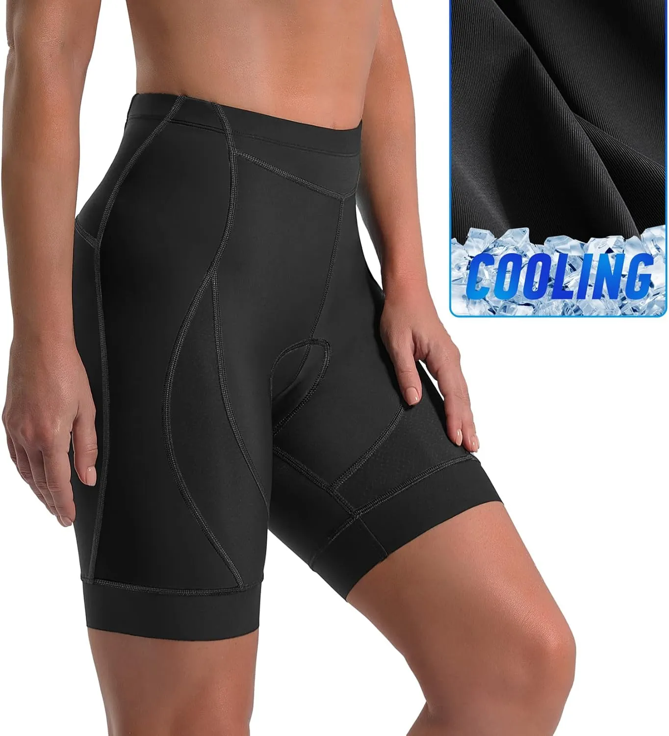 Ewedoos Padded Bike Shorts Women 4D Padding Cycling Shorts with Pocket Road Mountain Ride Womens Biking Bicycle Biker Shorts
