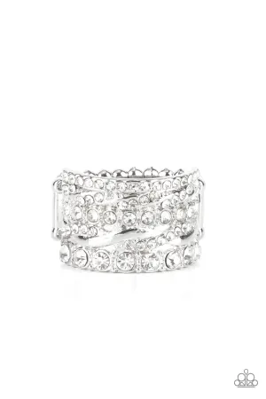 Exclusive Elegance - White Ring - Paparazzi Accessories