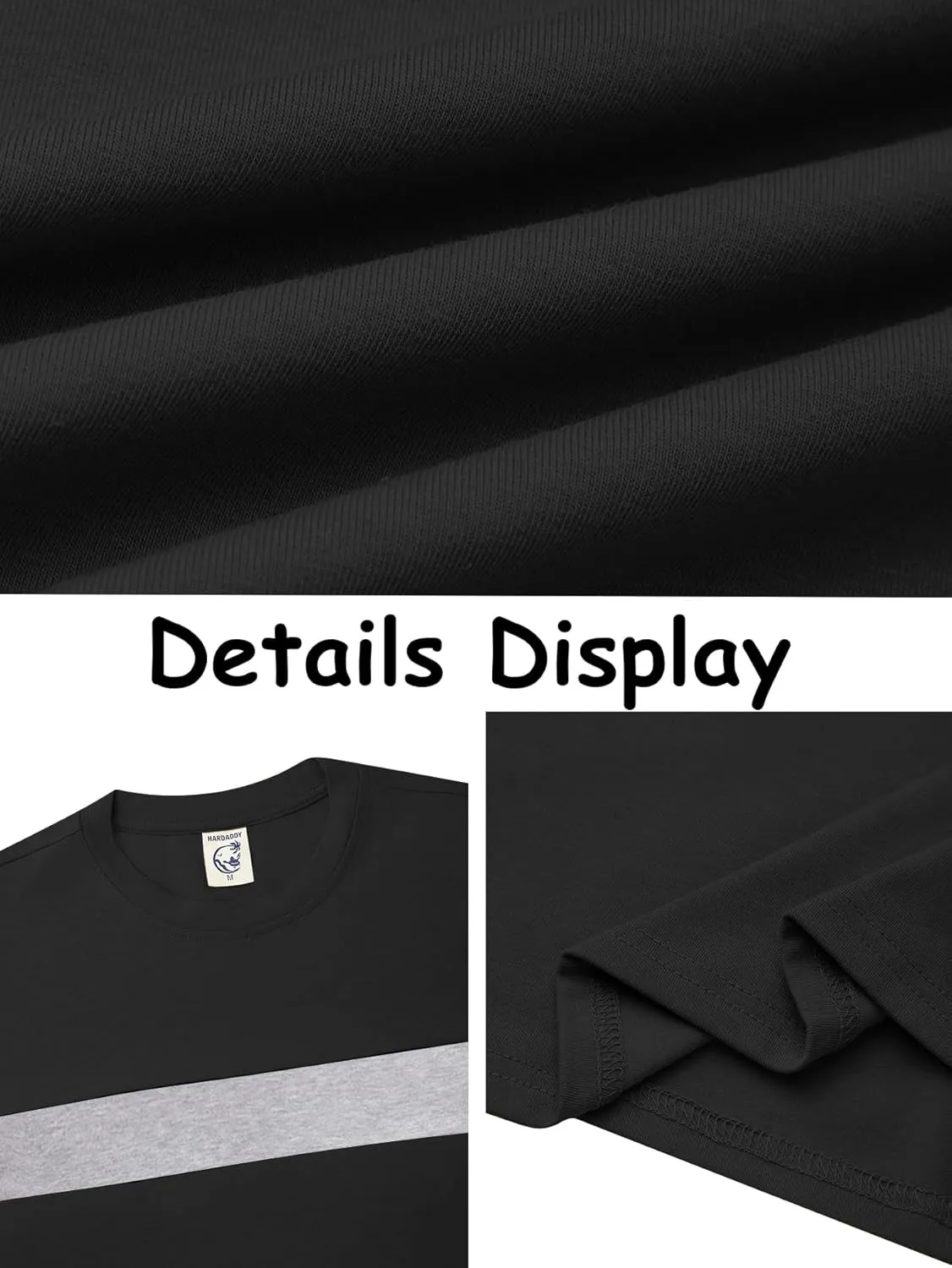 Hardaddy Men's Striped Polo Shirt Short Sleeve Casual Color Block Graphic Tee Collared Golf Shirts for Men