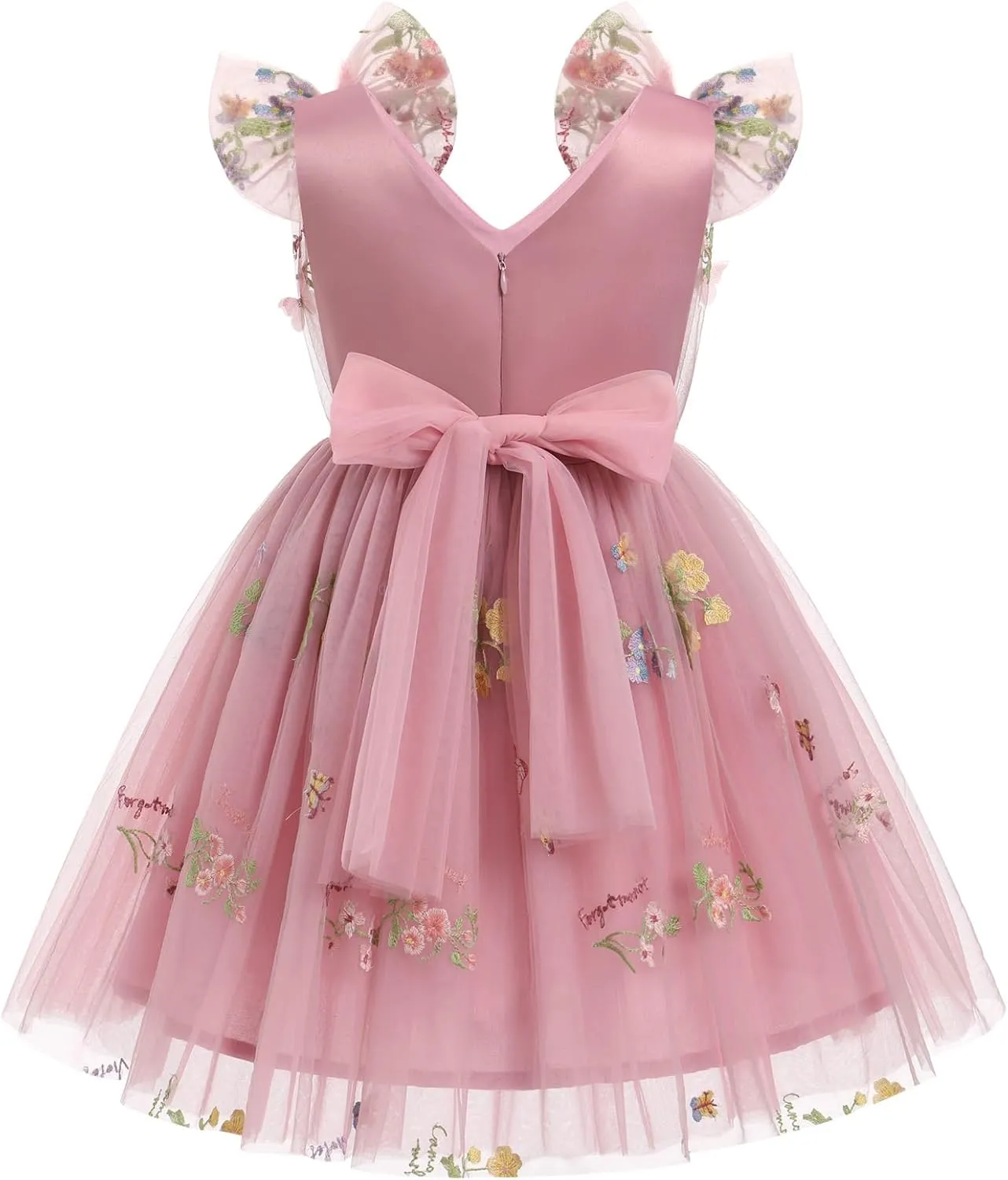 IMEKIS Toddler Kids Girls Butterfly Dress Sparkle Sequins Tulle Wedding Formal Birthday Dresses 2-10T