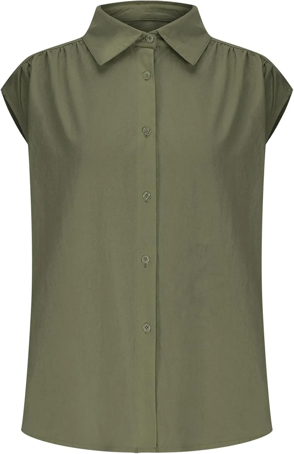 Linen Shirts for Women Loose Fit Cap Sleeve Button up Blouse Loose Collared Shirt Casual Summer Tops Beach Blouse Tops