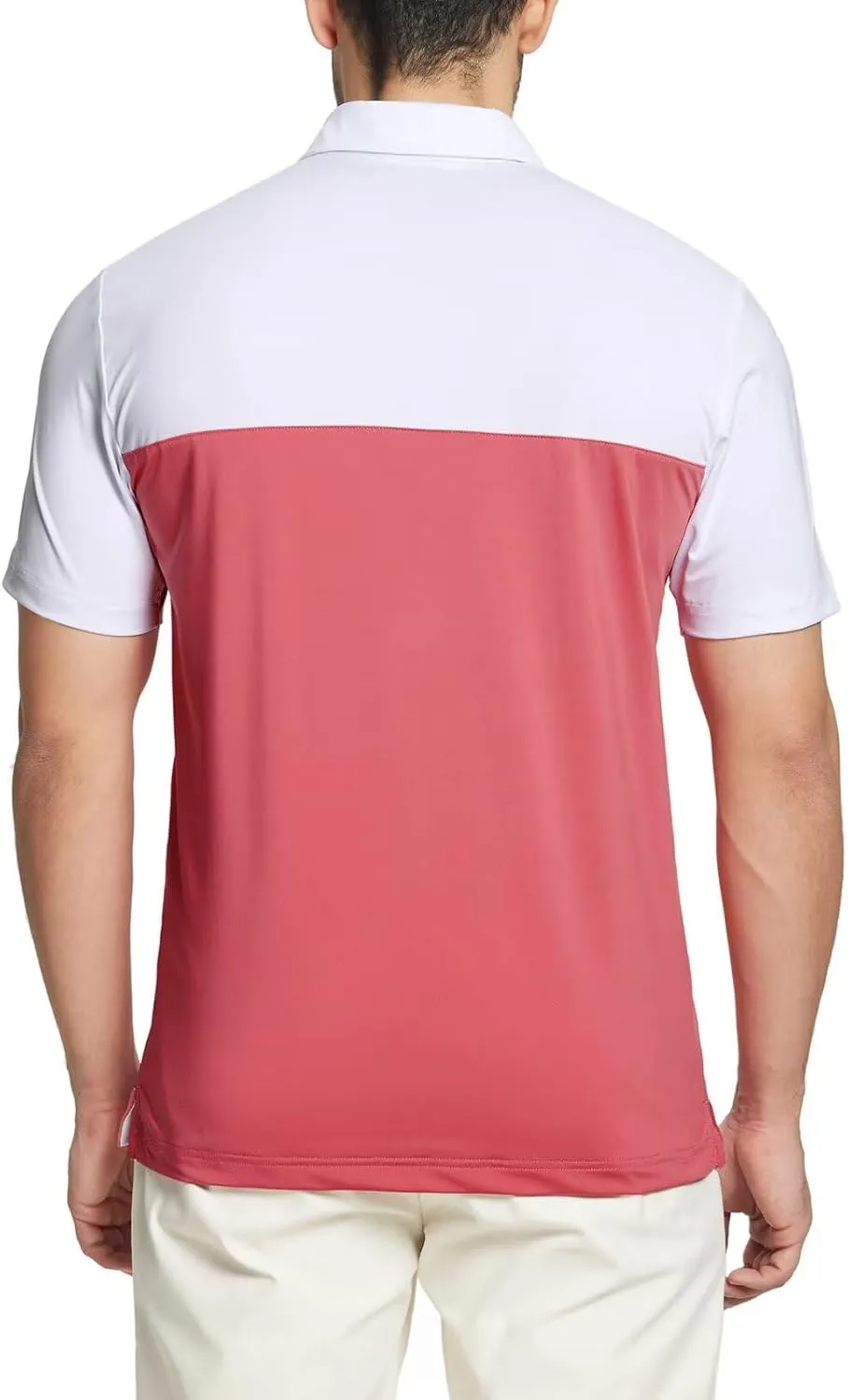 M MAELREG Golf Shirts for Men Dry Fit Performance Chest Print Color Block Moisture Wicking Casual Short Sleeve Polo Shirts