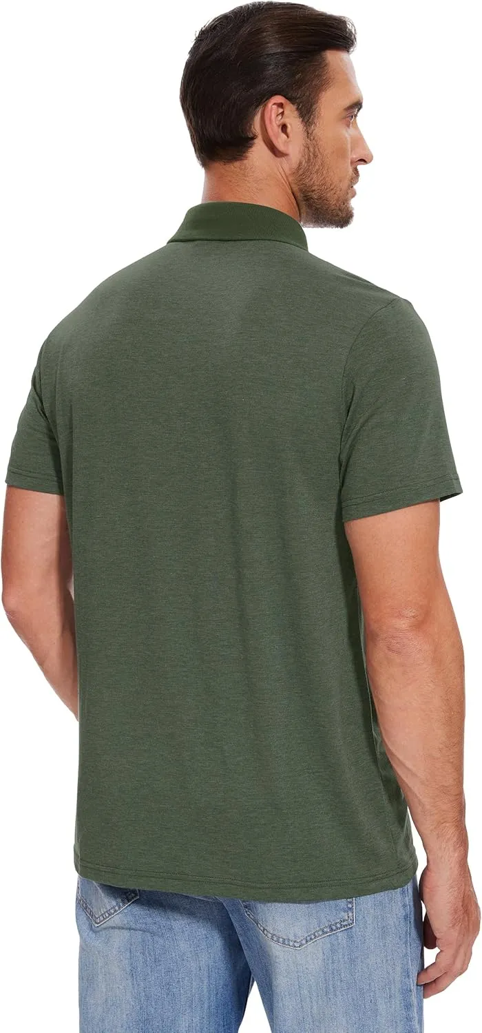 Men's Casual Polo Shirts Classic Button Basic Short Sleeve Shirt Solid Color Tees Golf Stylish Tops,Sizes S-4x