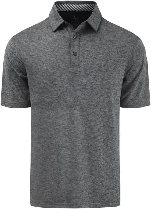 Men's Quick Dry Golf Polo Shirt Moisture Wicking Performance Short Sleeve Athletic Golf Shirts for Men