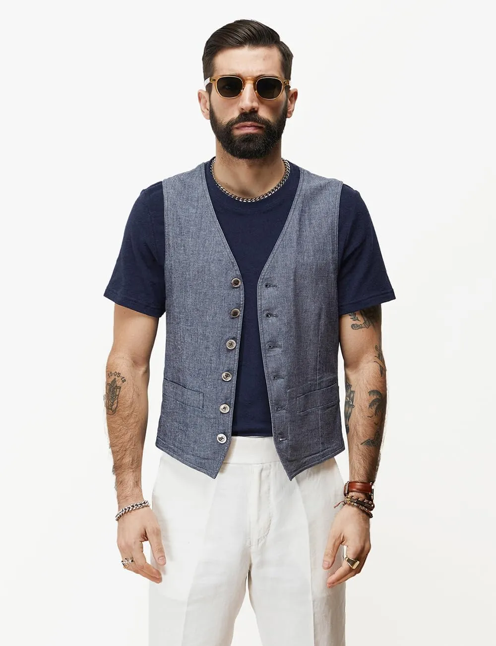 Men's Summer Linen Vest Casual Waistcoat Regular Fit Suit V Neck Vests for Party and Beach