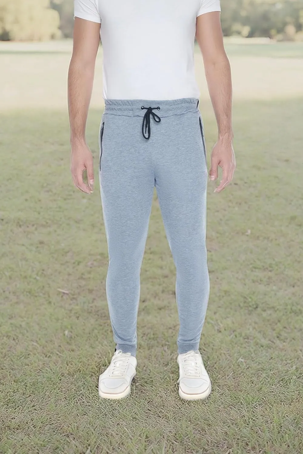 Mens Sweatpants 3- Pack Active Athletic Joggers with Zipper Pocket and Drawstring