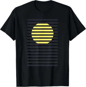 Minimalist Striped Rising Sun Design, Bauhaus Geometric Sun T-Shirt