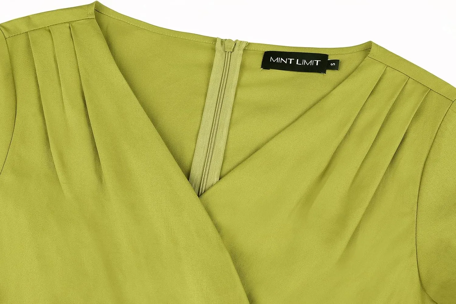 MINTLIMIT Women's 1950s Vintage Wrap V Neck Half Sleeve Retro Cocktail Swing Dress Plain A-line Dresses
