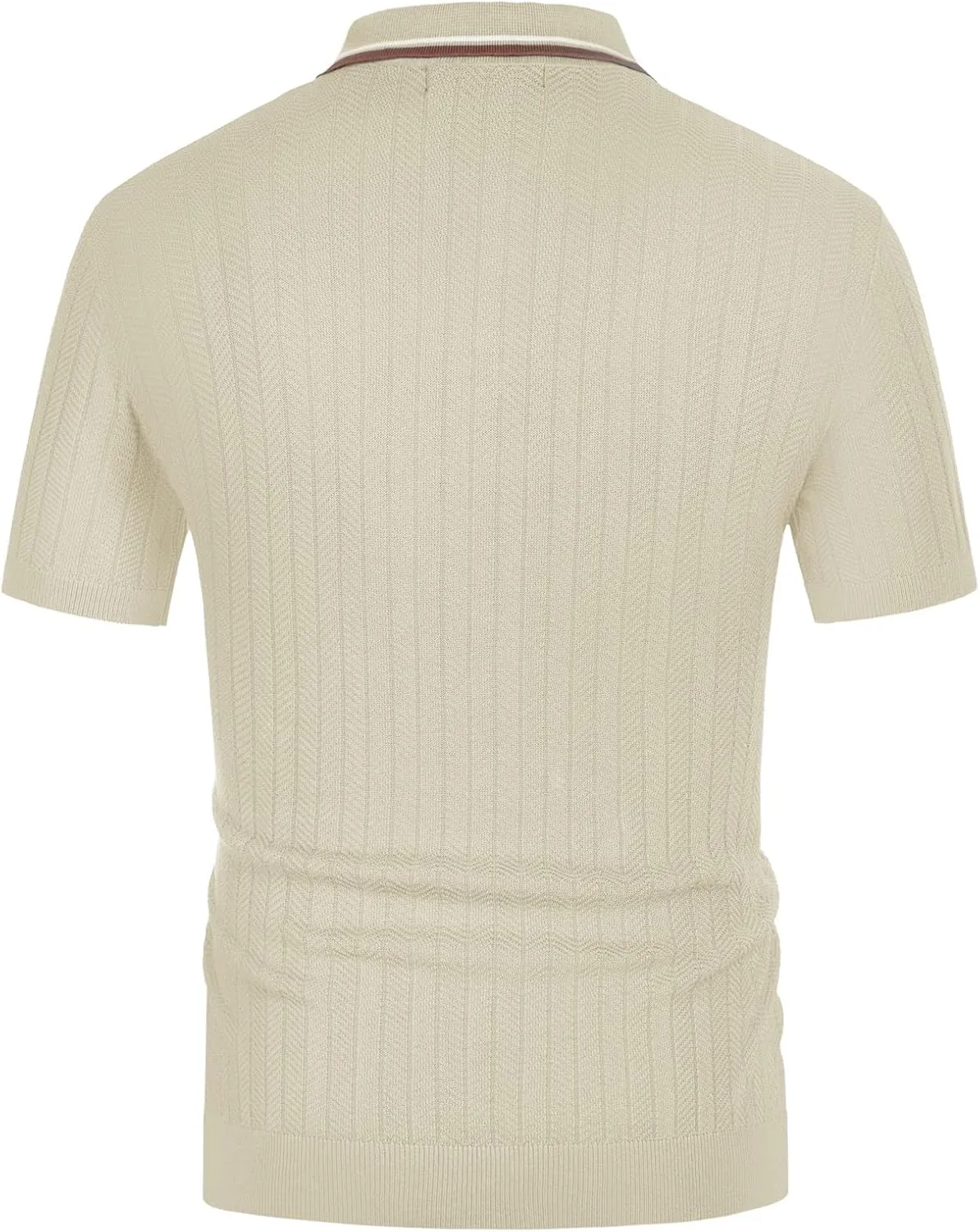 PJ PAUL JONES Mens Knitted Polo Shirts Short Sleeve Textured Pullover Golf Polo T Shirts