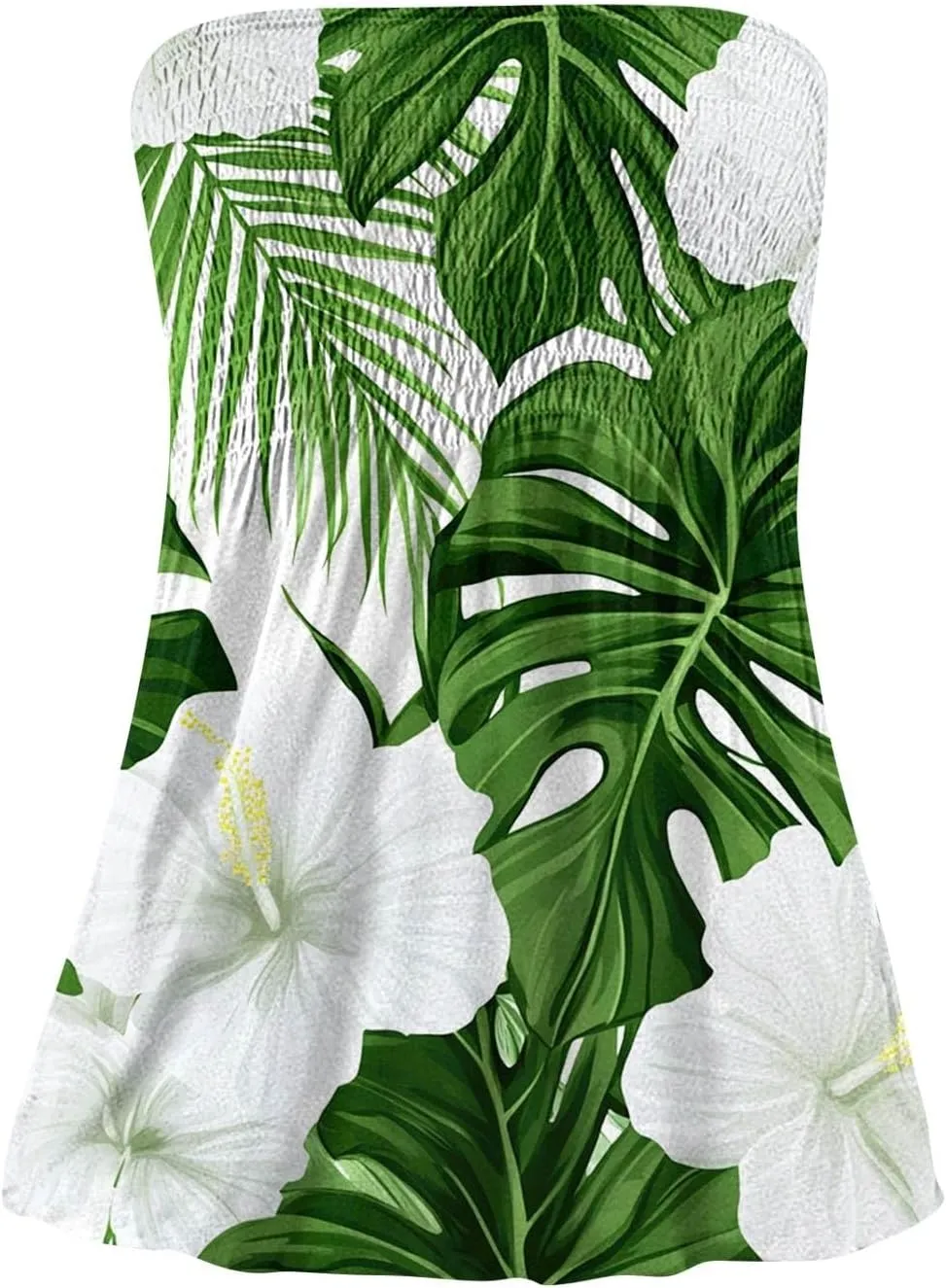 Tube Tops for Women Strapless Ruffled Sexy Tank Bandeau T Shirts Floral Graphic Sleeveless Vintage Backless Blouses