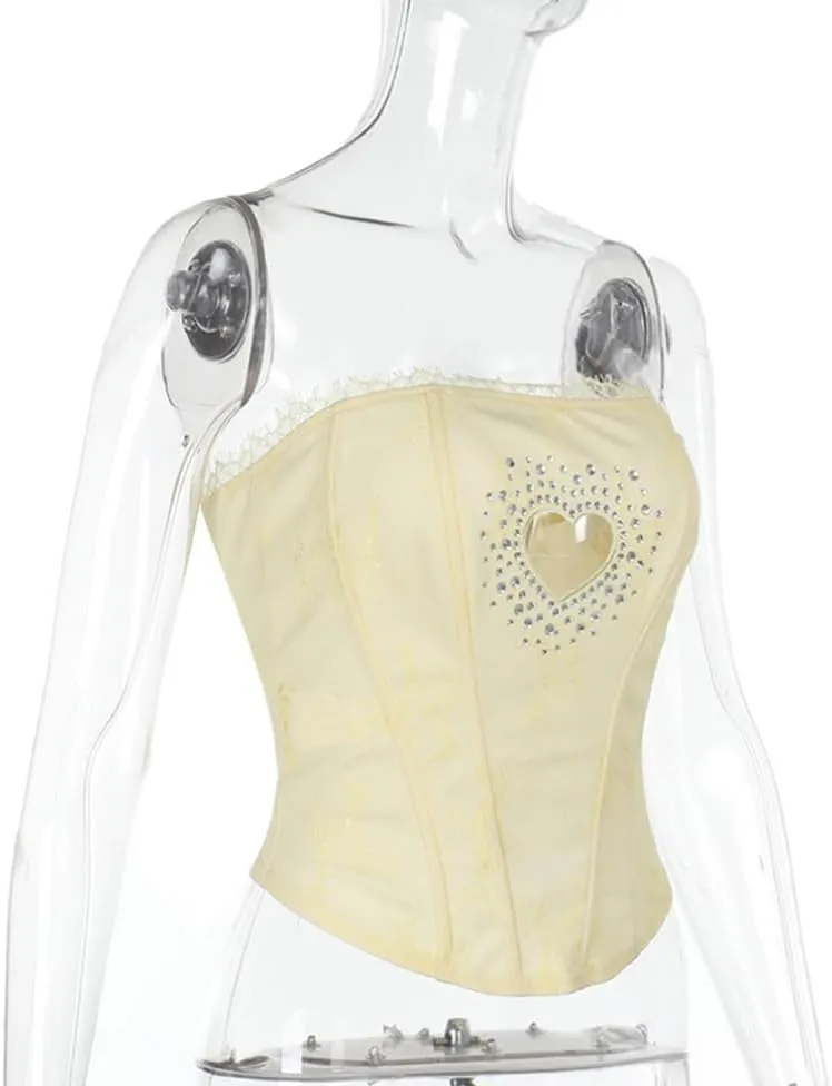 Women Y2K Sequin Cami Tops Sexy Sparkle Halter Backless Low Cut Tank V Neck Open Back Bling Glitter Crop Tops