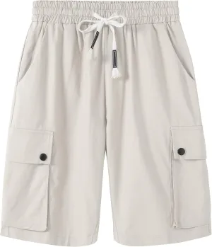 XinYangNi Women's Casual Shorts Elastic Waist Drawstring Summer Shorts with Pockets